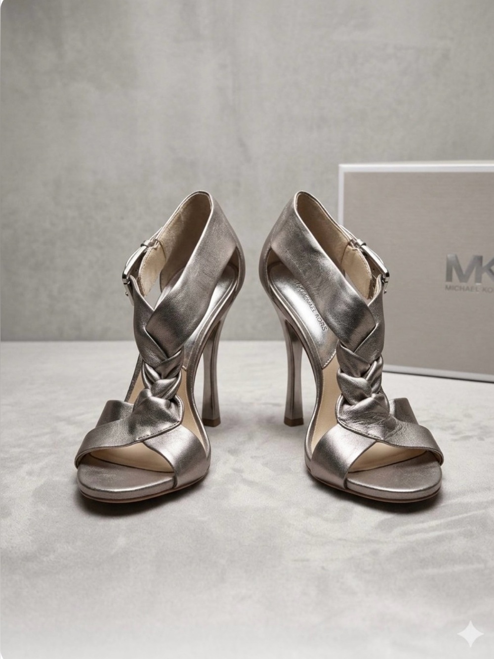 Michael Kors Metallic Gold Braided High Heel Sandals - Size 6.5